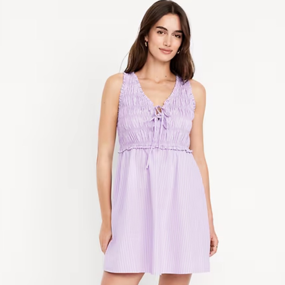 NWT Gap Fit & Flare Smocked Bodice Mini Dress Sz S